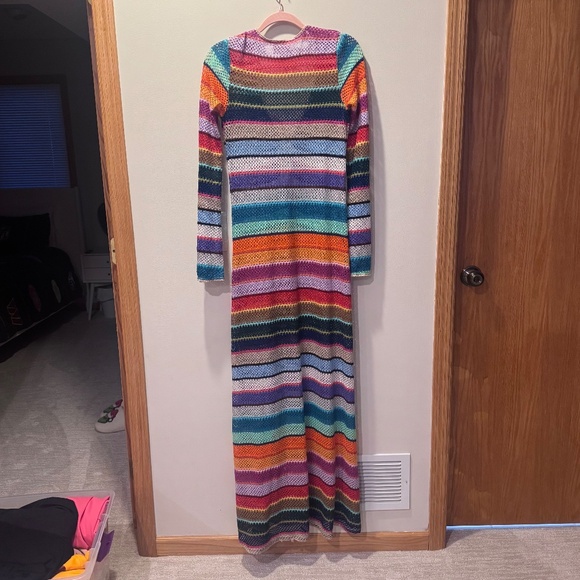 Show Me Your Mumu Crochet Maxi Coverup - Rainbow Stripe - Size M - Picture 6 of 9